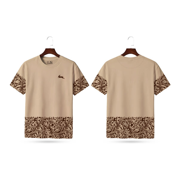Rare Rabbit Premium Paisley Drop Shoulder T-Shirt - HD Print