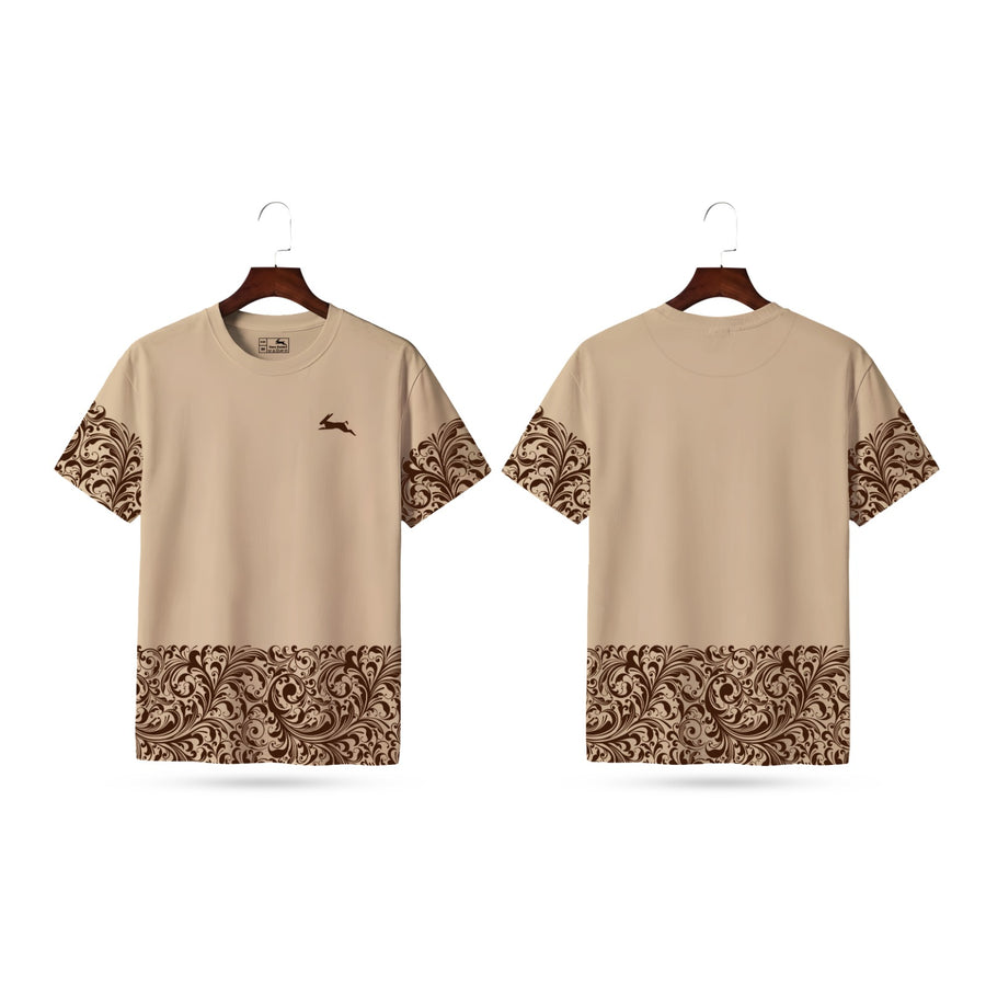 Rare Rabbit Premium Paisley Drop Shoulder T-Shirt - HD Print
